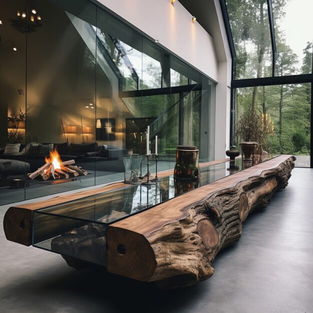 Stunning Glass River Table – Elevate Your Space!
