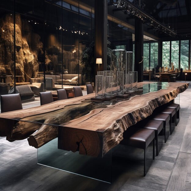 Exquisite Glass River Table to Elevate Your Dining Experience