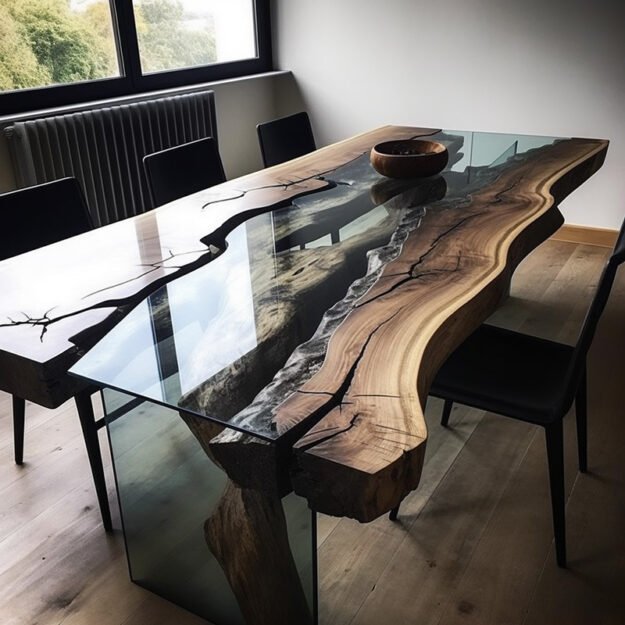 Elegant Glass River Table: A Stunning Centerpiece for Your Home