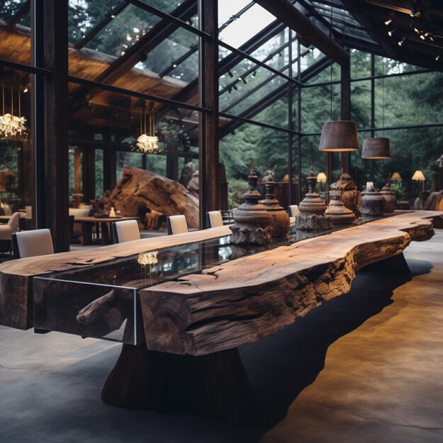 Exquisite Glass River Table: A Timeless Statement Piece