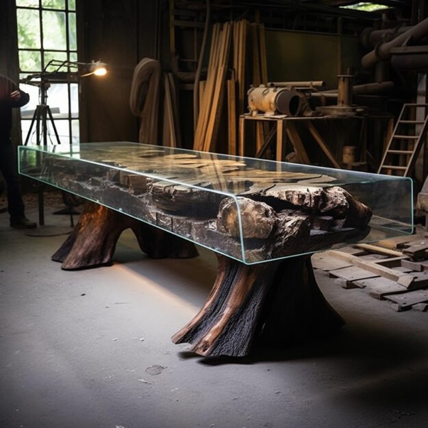 Stunning Glass River Table: Elevate Your Space