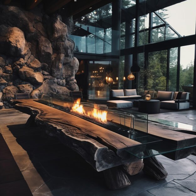 Exquisite Handcrafted Glass River Table: Elevate Your Space