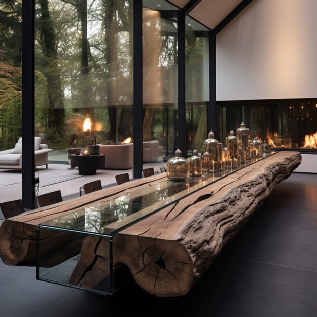 Exquisite Glass River Table: Elevate Your Dining Experience