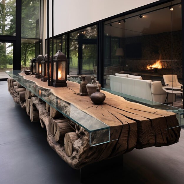 Enchanting Glass River Table: Elevate Your Space with Nature's Elegance