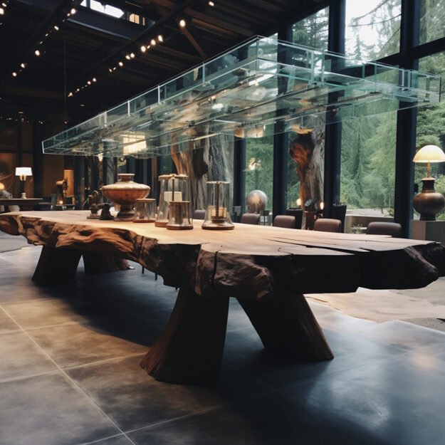 Captivating Glass River Table: A Masterpiece of Elegance