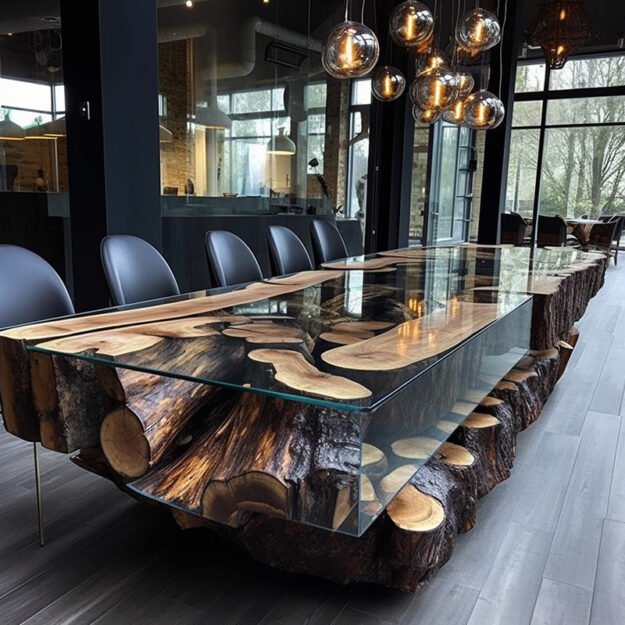 Exquisite Glass River Table for Modern Elegance