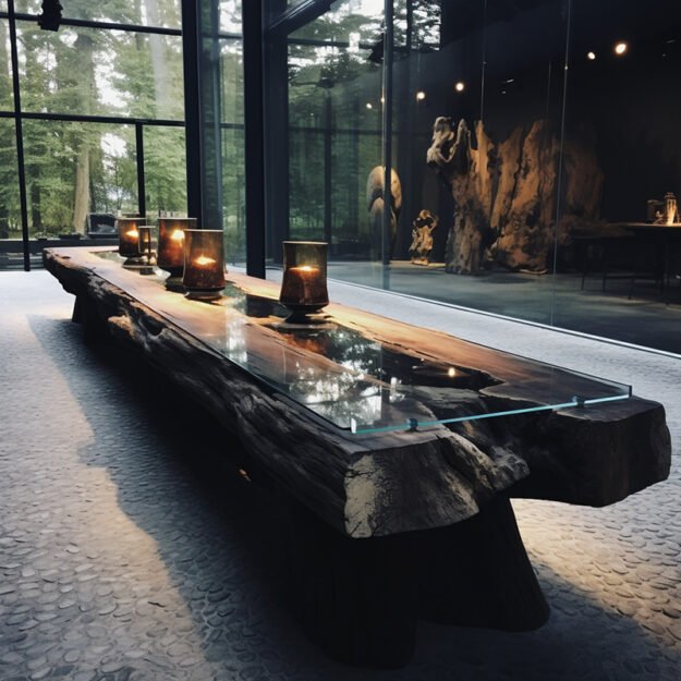 Stunning Glass River Table - Elevate Your Space
