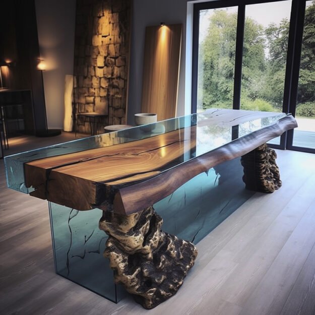 Exquisite Glass River Table: A Masterpiece to Elevate Your Space