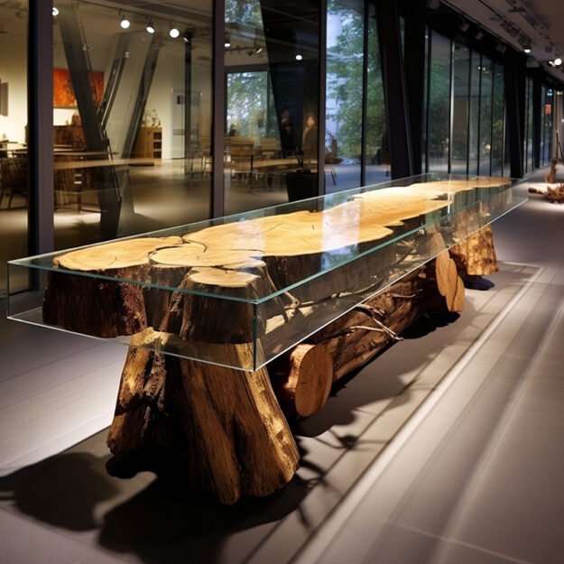Stunning Glass River Table: A Statement of Elegance and Nature