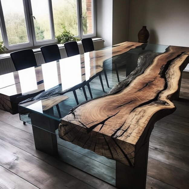 Captivating Glass River Table: A Statement Piece for Your Home