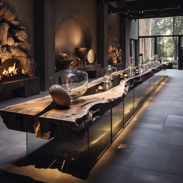 Exquisite Glass River Table: Elevate Your Space with Nature's Artistry