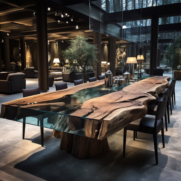 Glass River Table: Elevate Your Space with Nature's Elegance