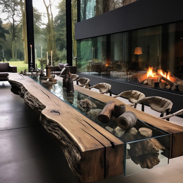 Elegant Glass River Table: A Stunning Centerpiece for Your Home
