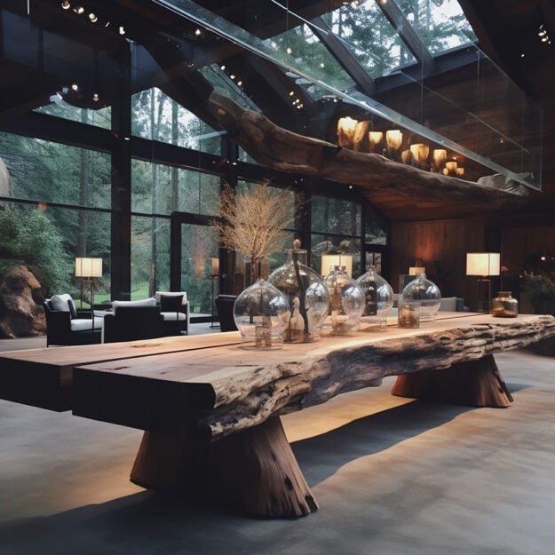 Exquisite Glass River Table: A Statement of Elegance and Craftsmanship