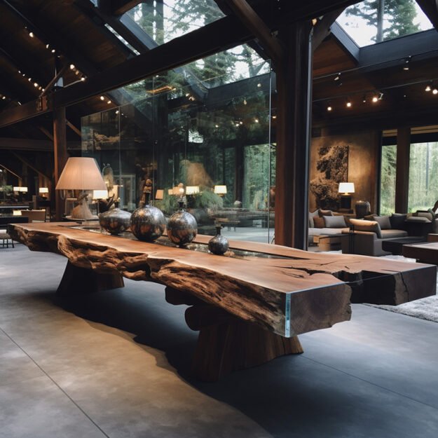 Exquisite Glass River Table Crafted for Timeless Elegance