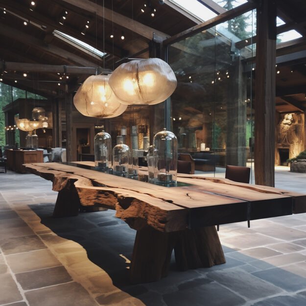 Captivating Glass River Table: A Statement of Elegance and Functionality