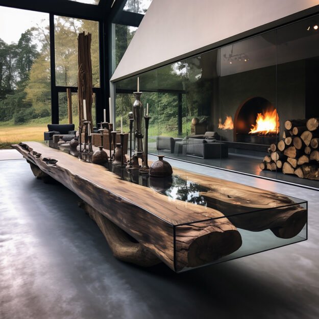 Exquisite Glass River Table: Elevate Your Space with Sophistication