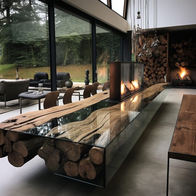Glass River Table: A Statement of Elegance and Craftsmanship