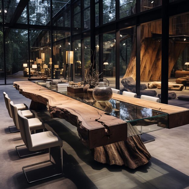 Stunning Glass River Table: A Statement of Timeless Elegance