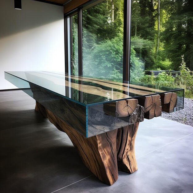 Exquisite Glass River Table: A Statement Piece for Modern Living