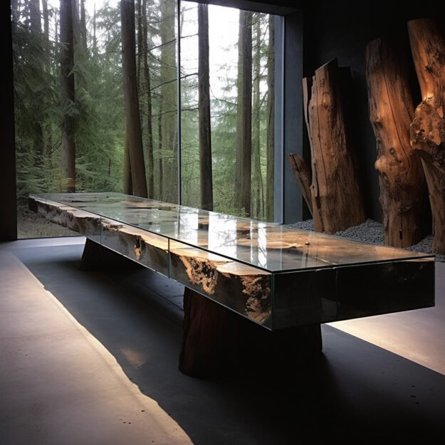 Glass River Table: A Statement of Elegance and Craftsmanship