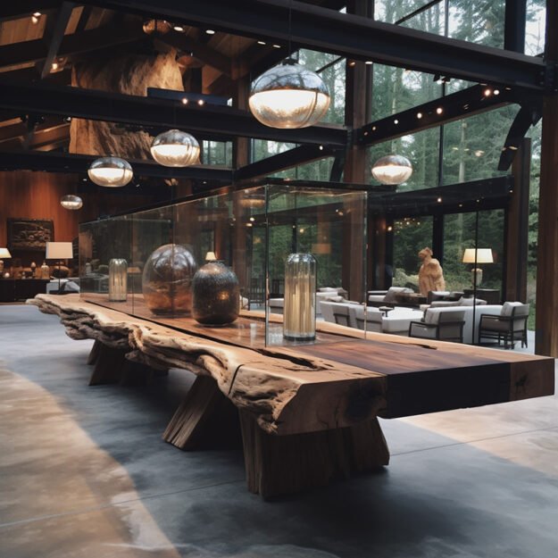 Elegant Glass River Table: A Statement of Sophistication and Style
