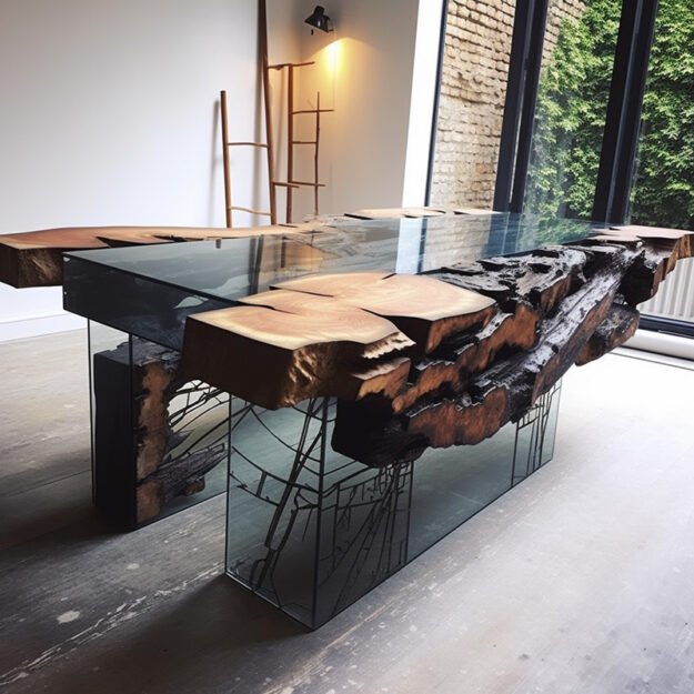Elegant Glass River Table: Transform Your Space with Nature's Beauty
