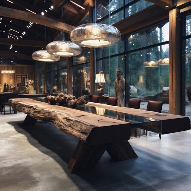 Captivating Glass River Table