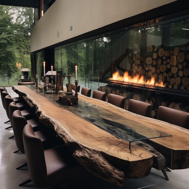 Stunning Glass River Table: Elevate Your Dining Experience