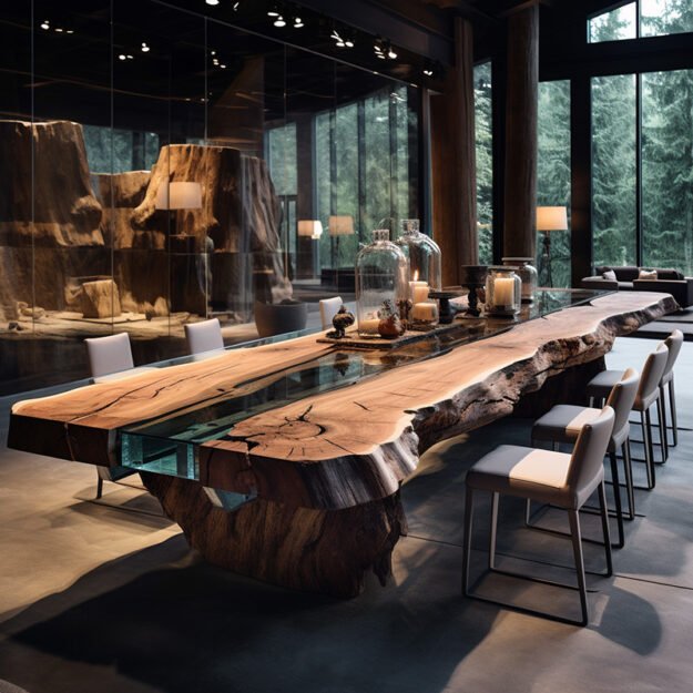 Stunning Glass River Table: Elevate Your Space