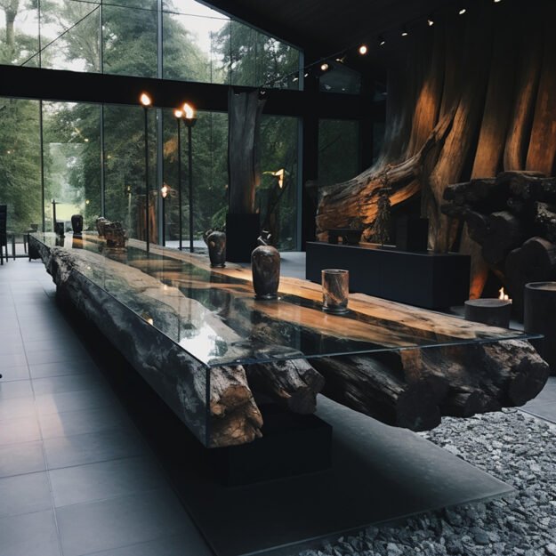 Captivating Glass River Table –