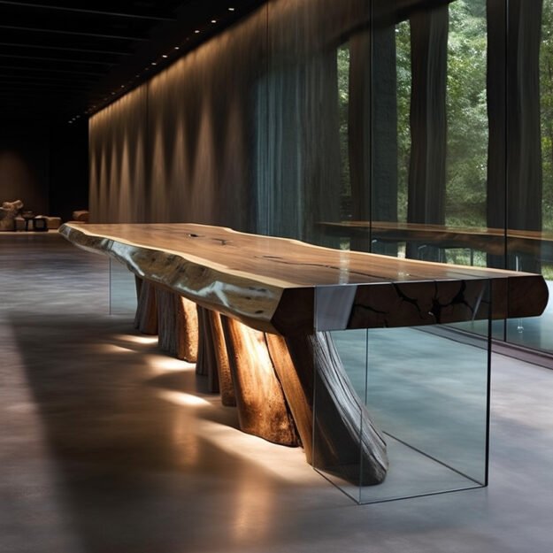 Stunning Glass River Table for Timeless Elegance