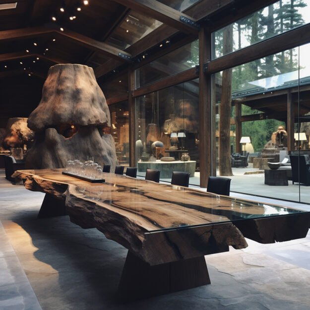 Exquisite Glass River Table: Elevate Your Space with Nature's Elegance