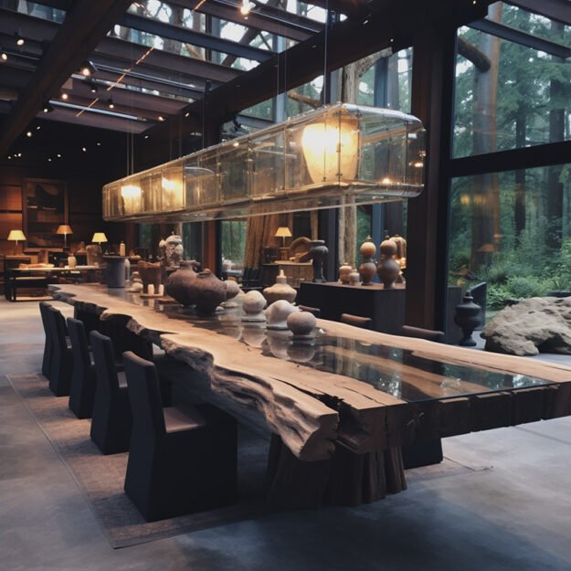 Elegant Glass River Table to Transform Your Space