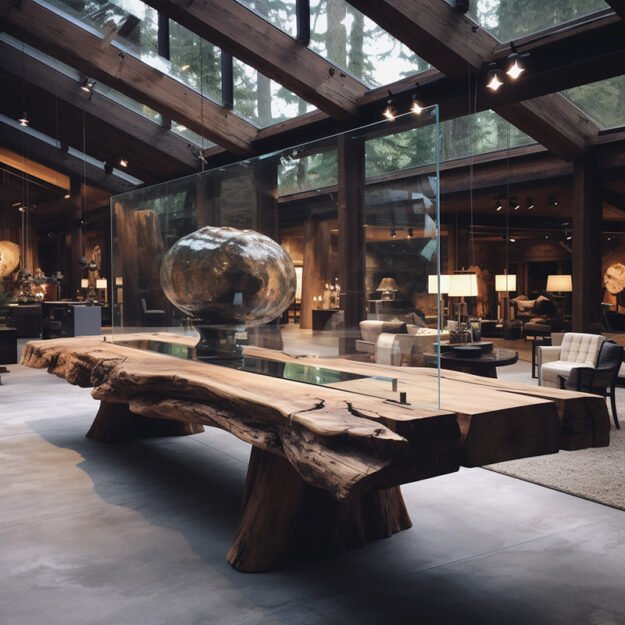 Exquisite Glass River Table: Where Elegance Meets Nature