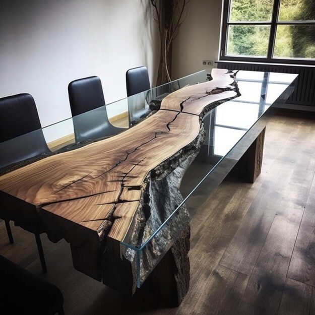 Exquisite Glass River Table: Transform Your Space with Nature’s Elegance