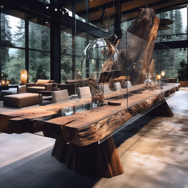 Stunning Glass River Table: Elevate Your Space