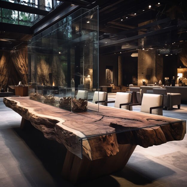 Stunning Glass River Table: Elevate Your Space