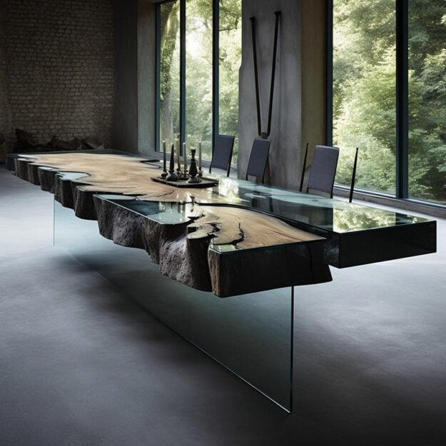 Glass River Table: A Luxurious Fusion of Nature and Elegance