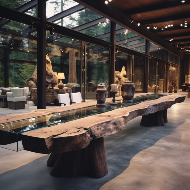 Exquisite Glass River Table: Unveil Nature’s Beauty