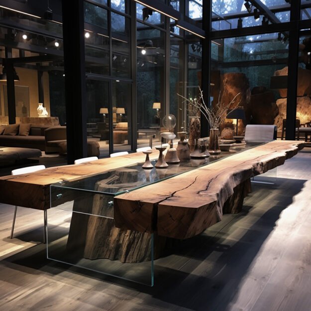 Elegant Glass River Table for Timeless Dining Experiences