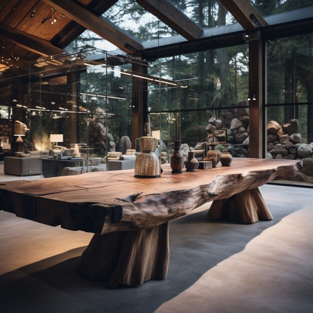 Elegant Glass River Table: Elevate Your Space with Nature's Artistry