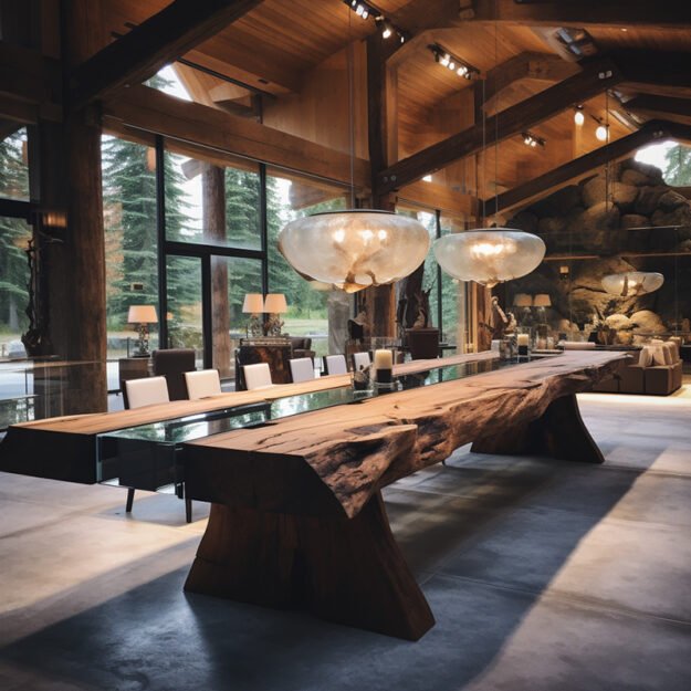 Exquisite Glass River Table: A Stunning Centerpiece for Any Space