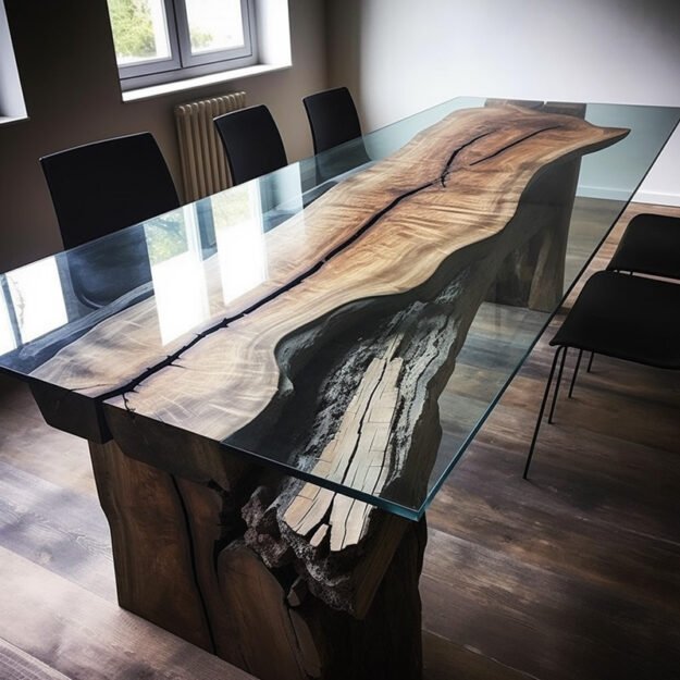 Captivating Glass River Table for Your Elegant Space