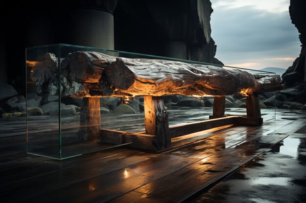 Concrete Wood & Glass River Table: A Timeless Piece for Your Space