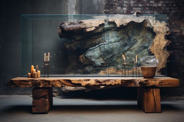 Concrete Wood & Glass River Table: A Masterpiece for Your Home