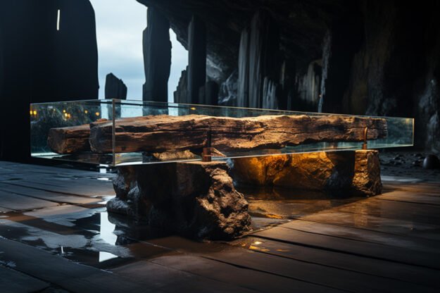 Concrete Wood & Glass River Table: A Timeless Statement
