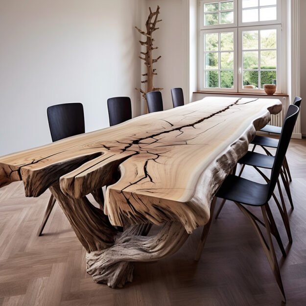 Concrete Wood & Glass River Table: A Stunning Centerpiece for Your Home