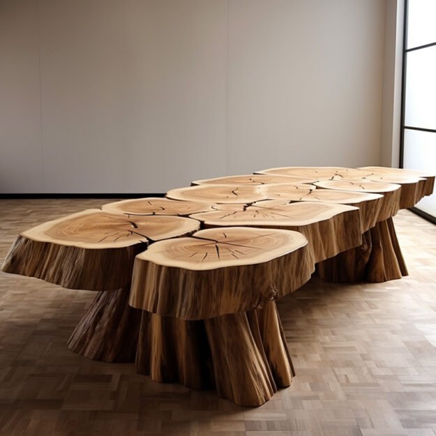 Concrete Wood & Glass River Table: The Epitome of Modern Elegance