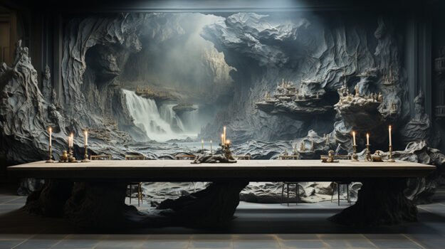 Concrete Wood & Glass River Table: A Masterpiece for Your Space